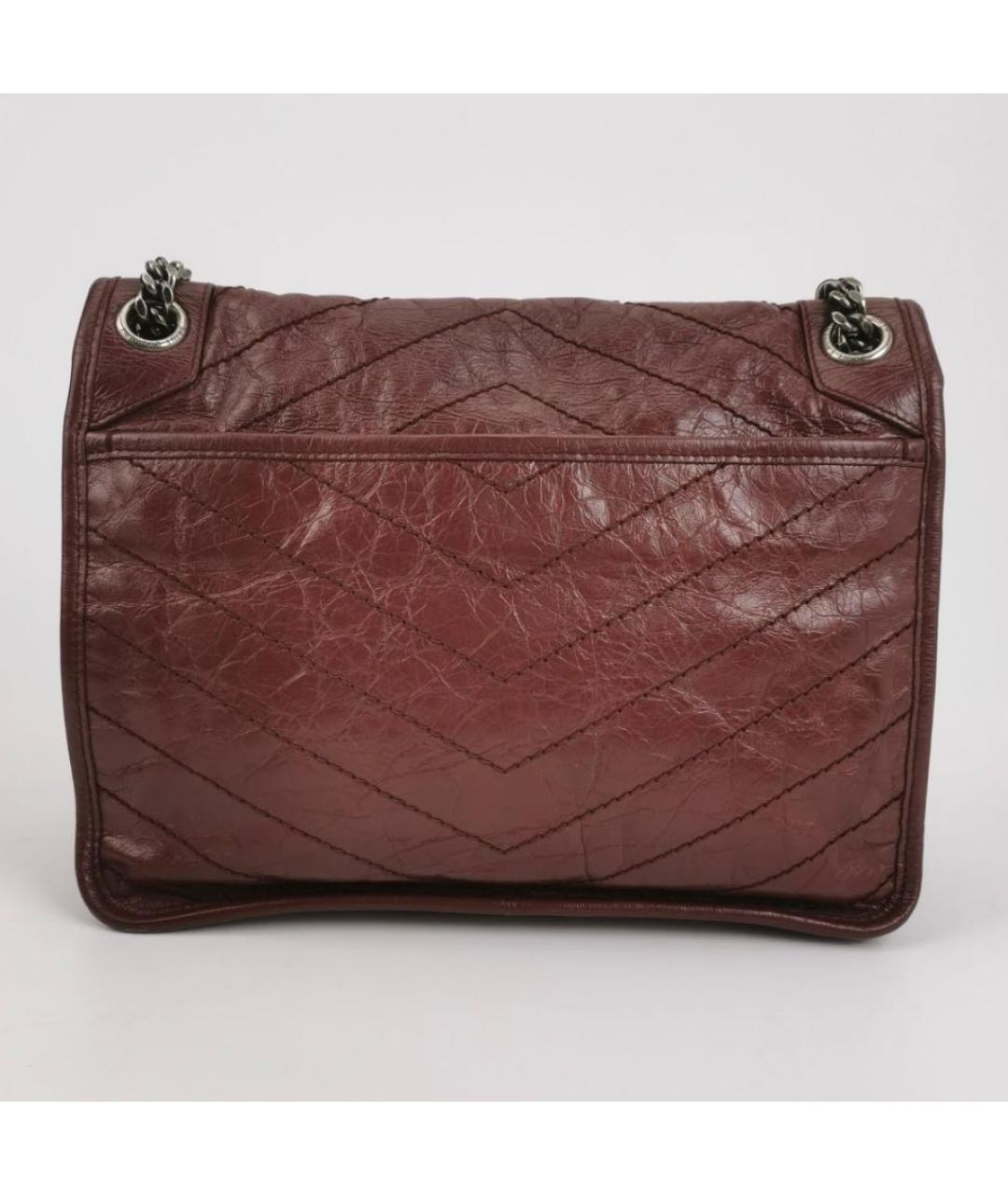 SAINT LAURENT Красная кожаная сумка через плечо, фото 3