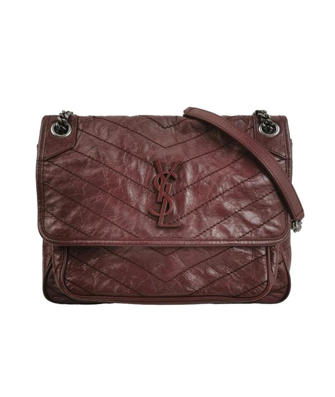 SAINT LAURENT Красная кожаная сумка через плечо, фото 5