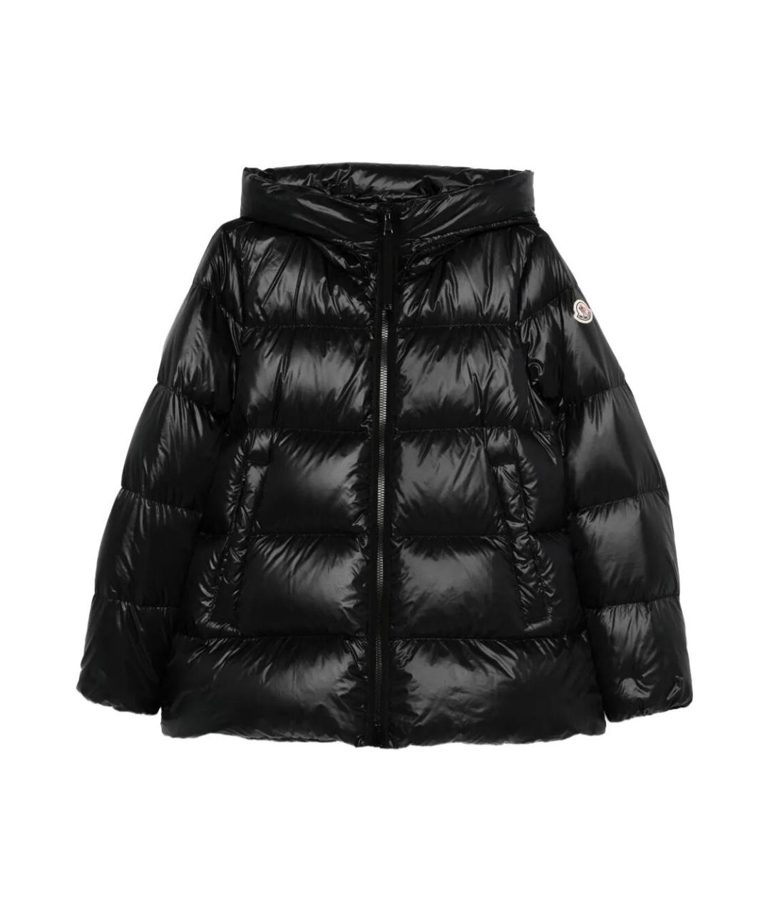 MONCLER Черный полиамидовый пуховик, фото 1