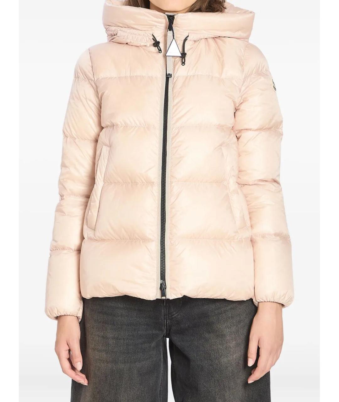 MONCLER Розовая полиамидовая куртка, фото 2