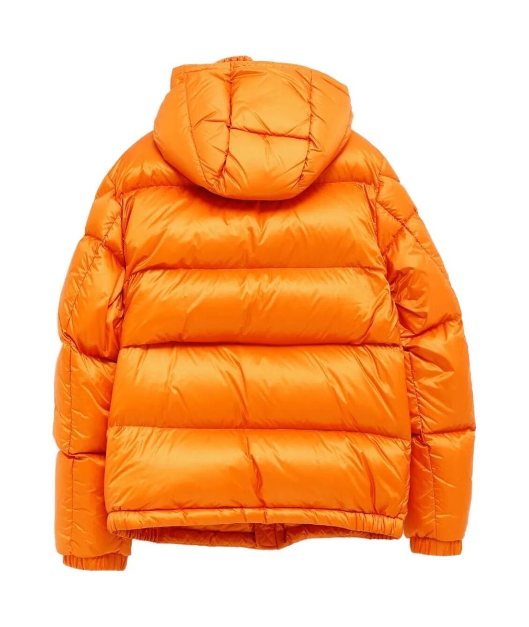 MONCLER Оранжевый полиамидовый пуховик, фото 2