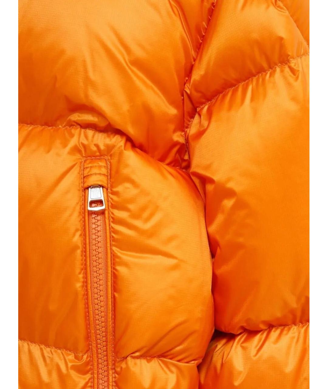 MONCLER Оранжевый полиамидовый пуховик, фото 3