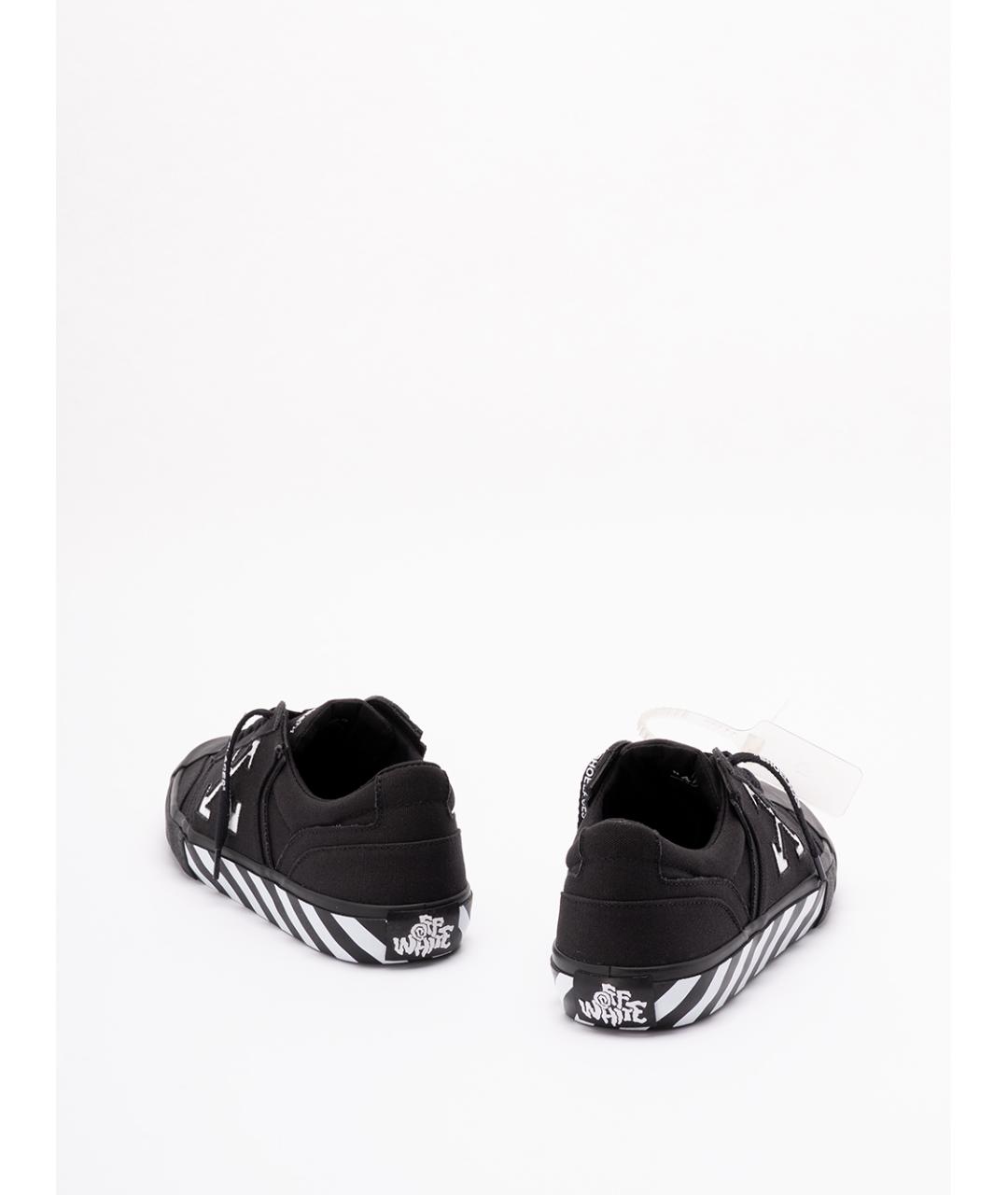 OFF-WHITE Черные текстильные низкие кроссовки / кеды, фото 3