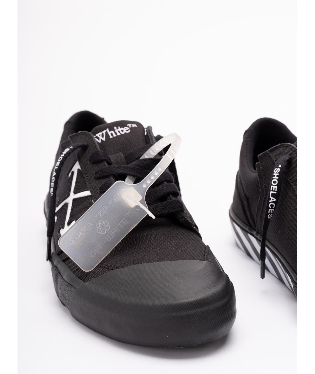 OFF-WHITE Черные текстильные низкие кроссовки / кеды, фото 5