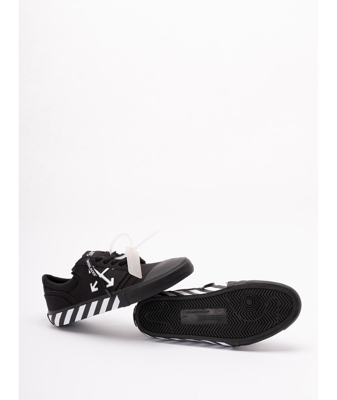 OFF-WHITE Черные текстильные низкие кроссовки / кеды, фото 4