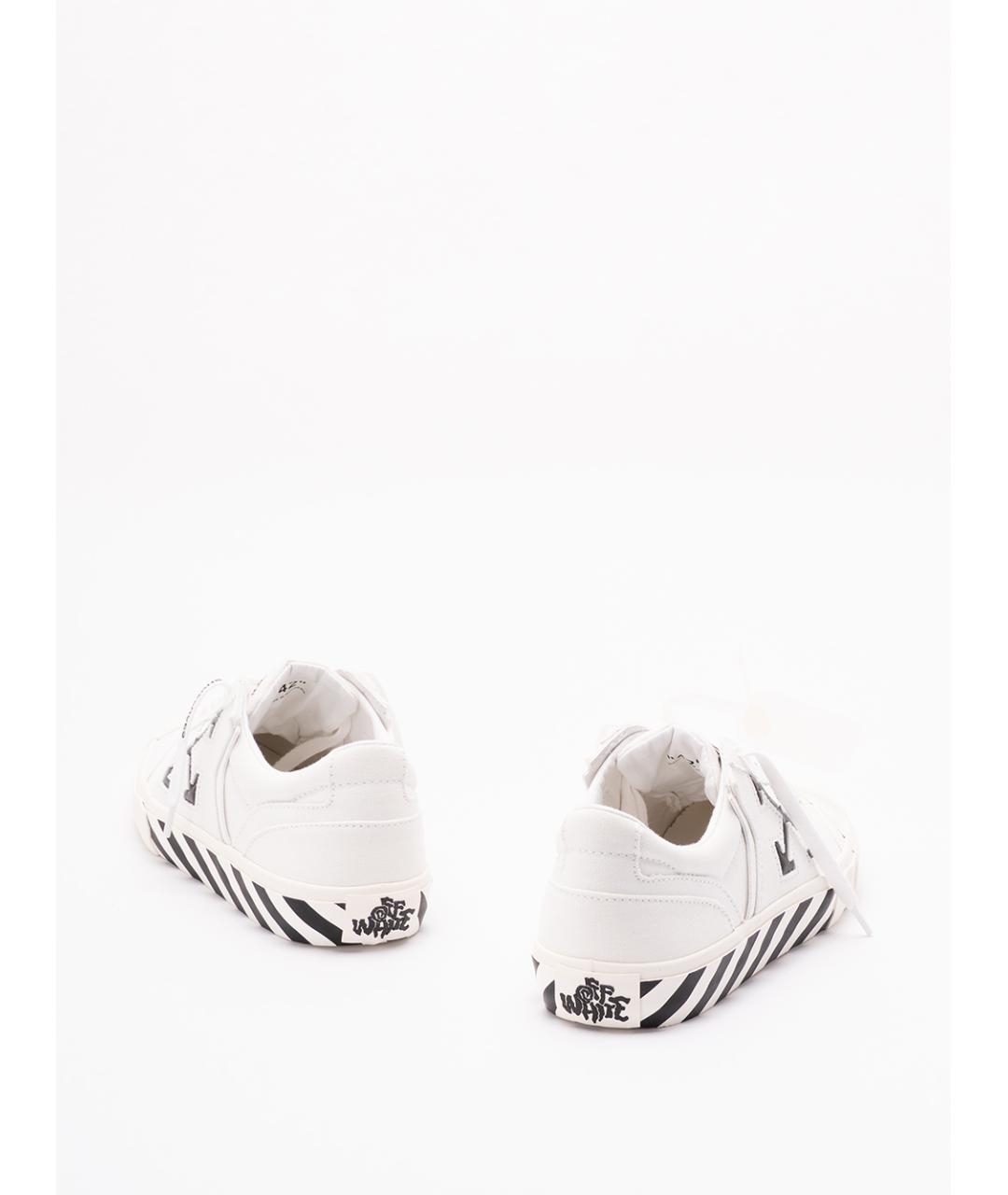 OFF-WHITE Белые текстильные низкие кроссовки / кеды, фото 3