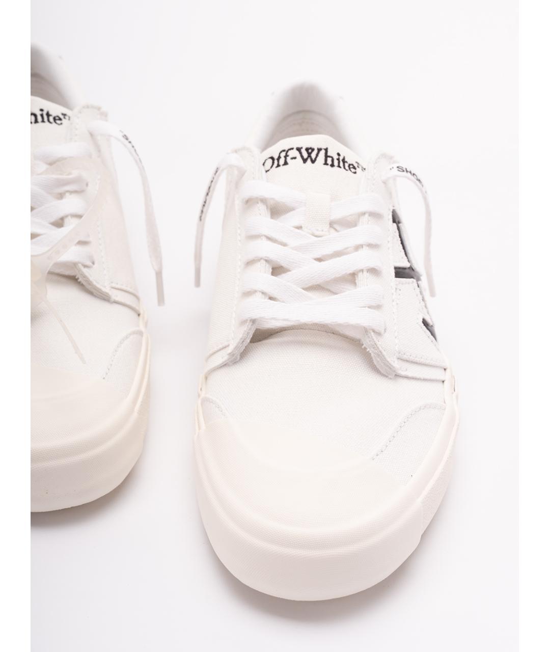 OFF-WHITE Белые текстильные низкие кроссовки / кеды, фото 5