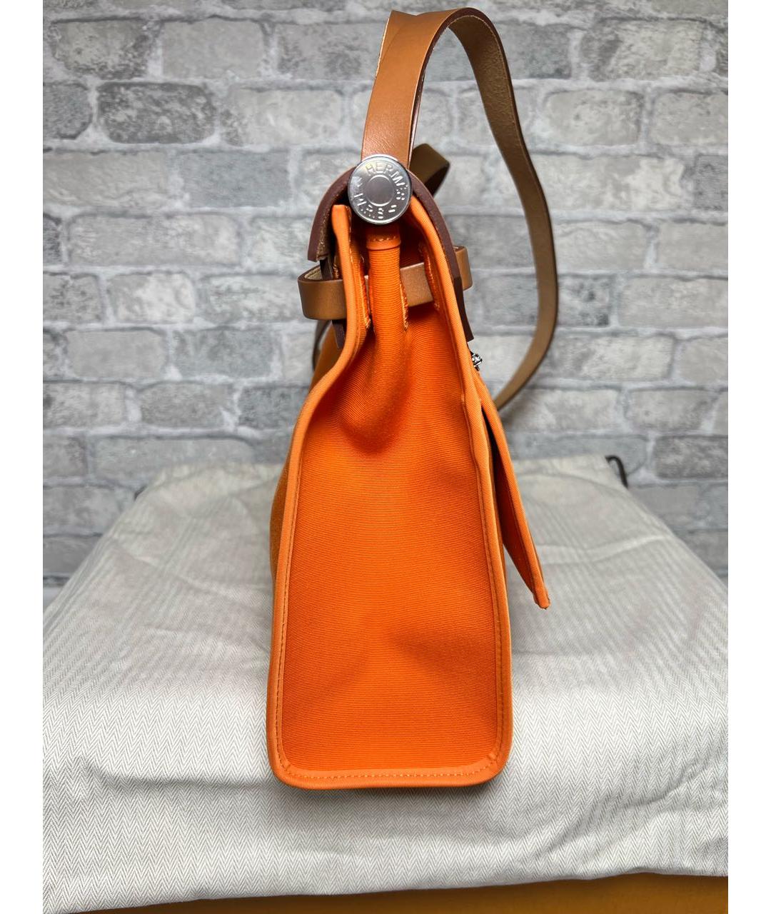 HERMES Оранжевая кожаная сумка через плечо, фото 5