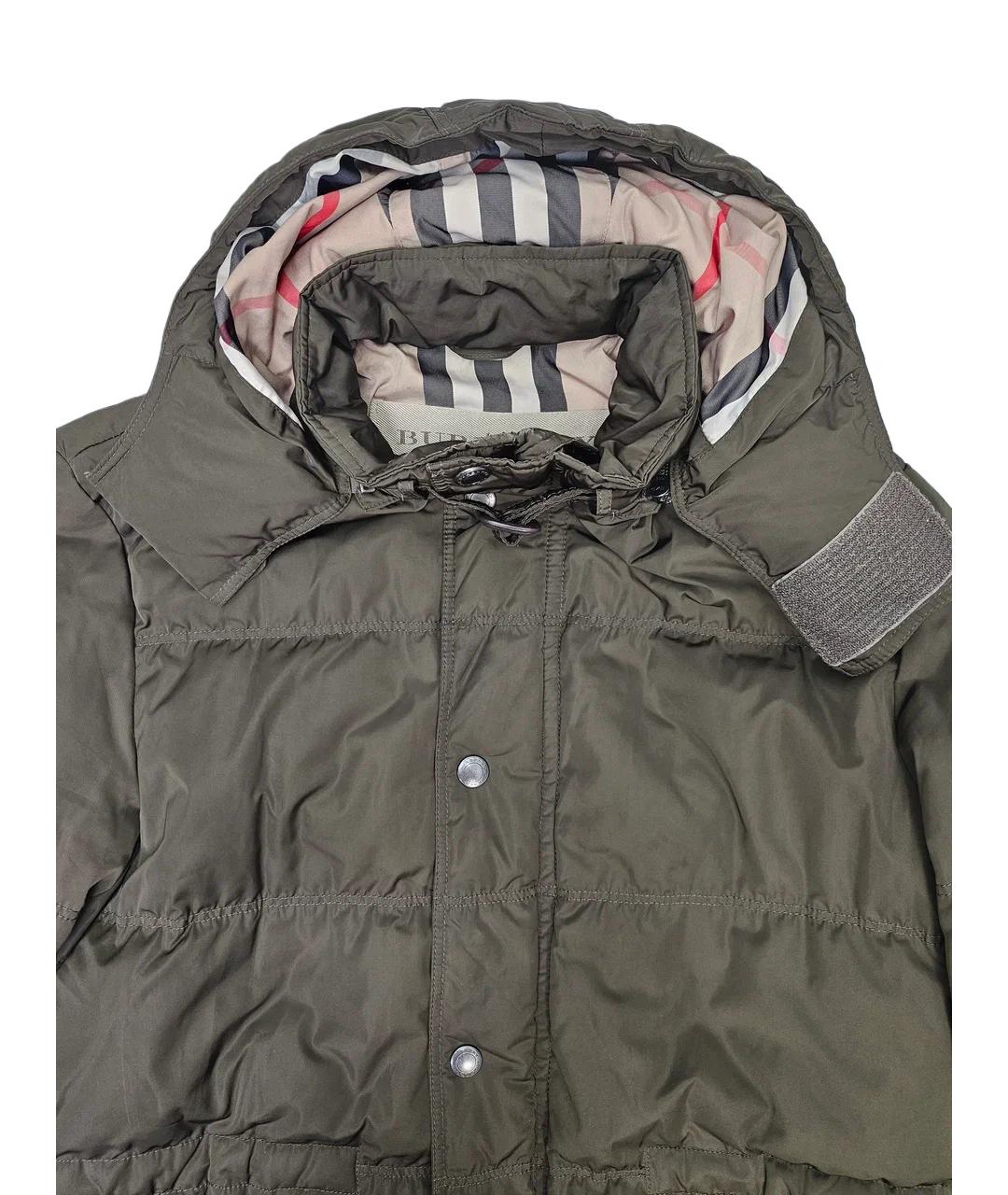 BURBERRY Зеленый полиэстеровый пуховик, фото 4