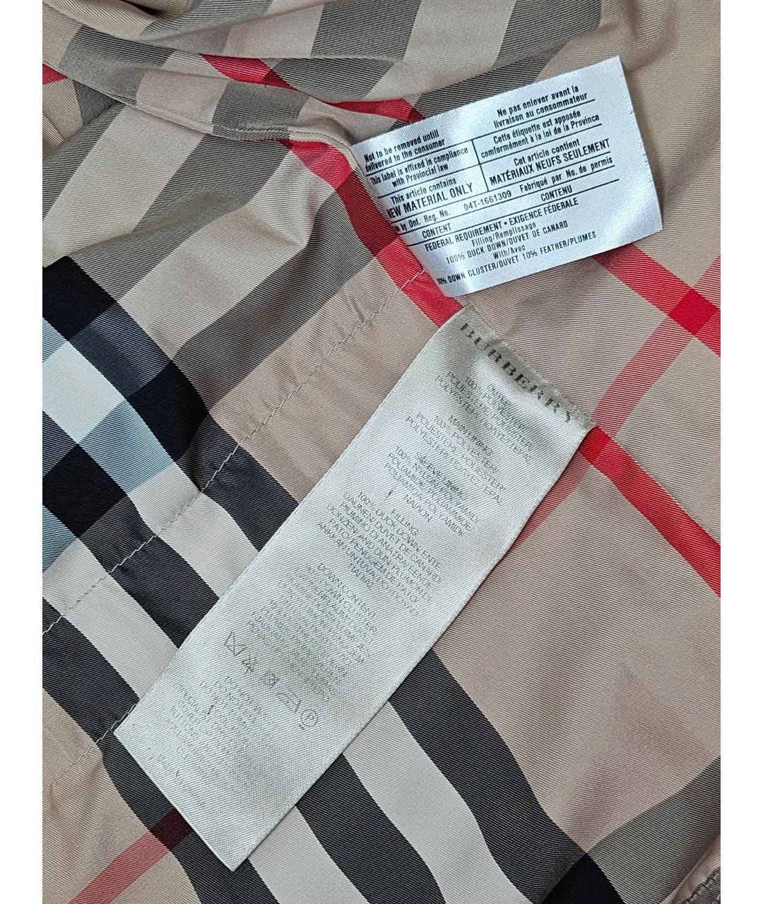 BURBERRY Зеленый полиэстеровый пуховик, фото 6