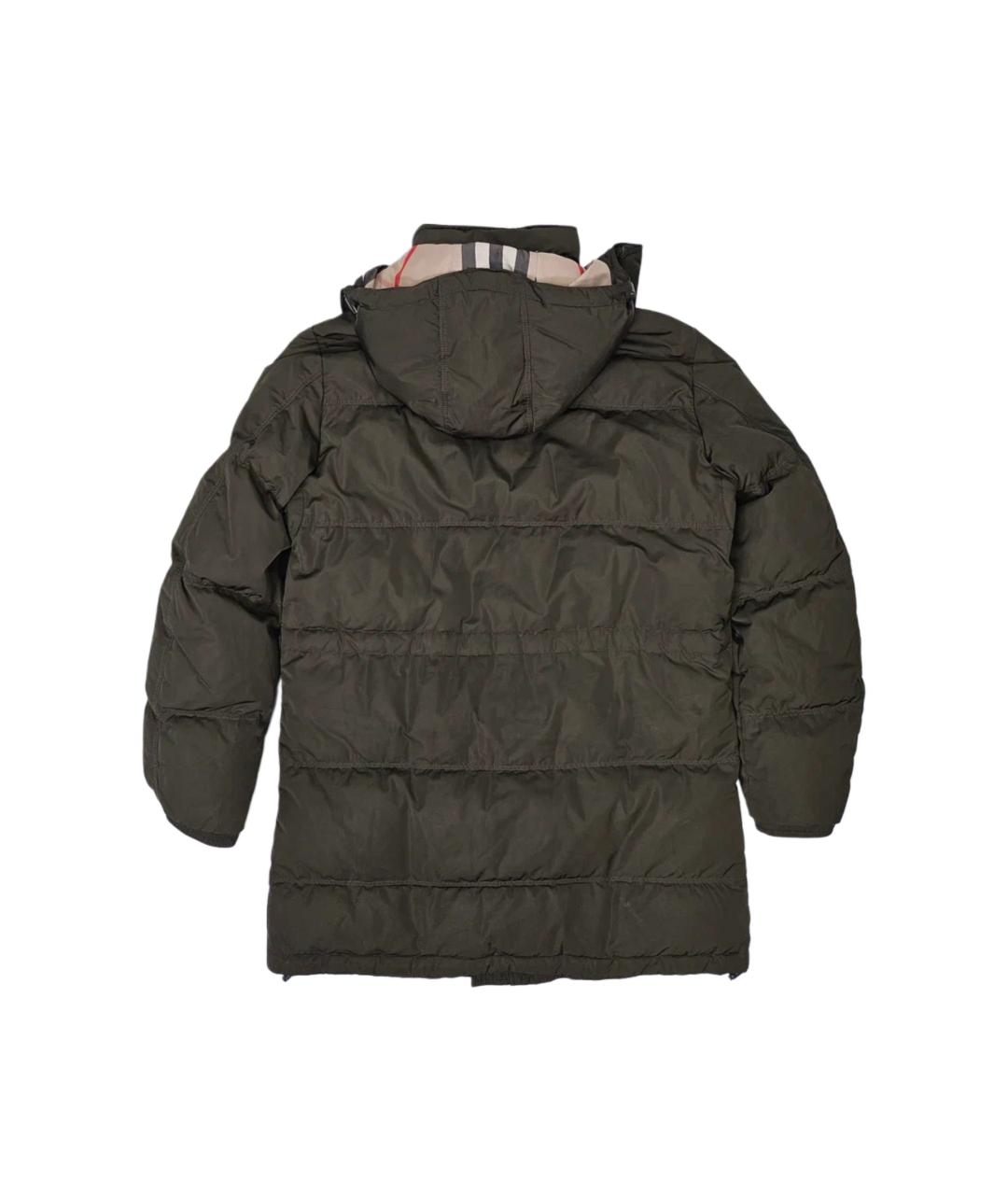 BURBERRY Зеленый полиэстеровый пуховик, фото 2