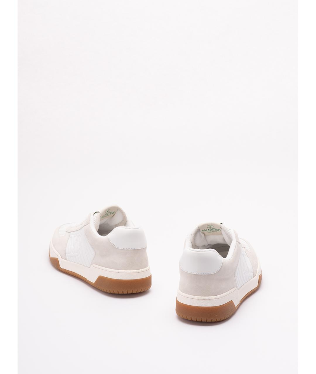 VALENTINO Белые кожаные низкие кроссовки / кеды, фото 3