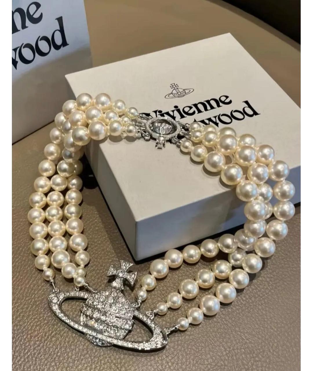 VIVIENNE WESTWOOD Серебряное жемчужное колье, фото 3