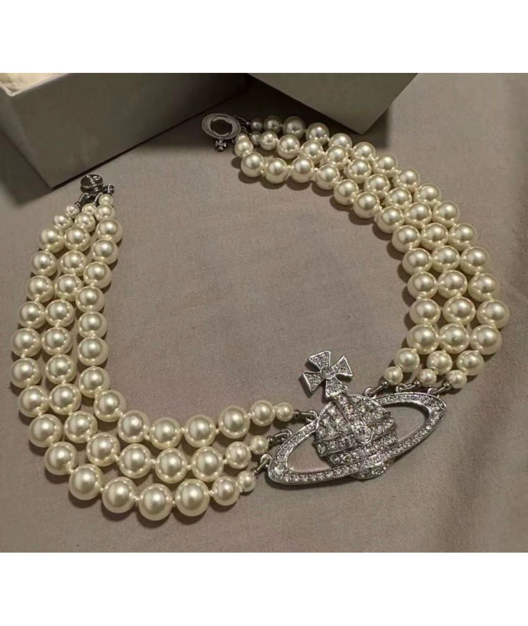 VIVIENNE WESTWOOD Серебряное жемчужное колье, фото 2