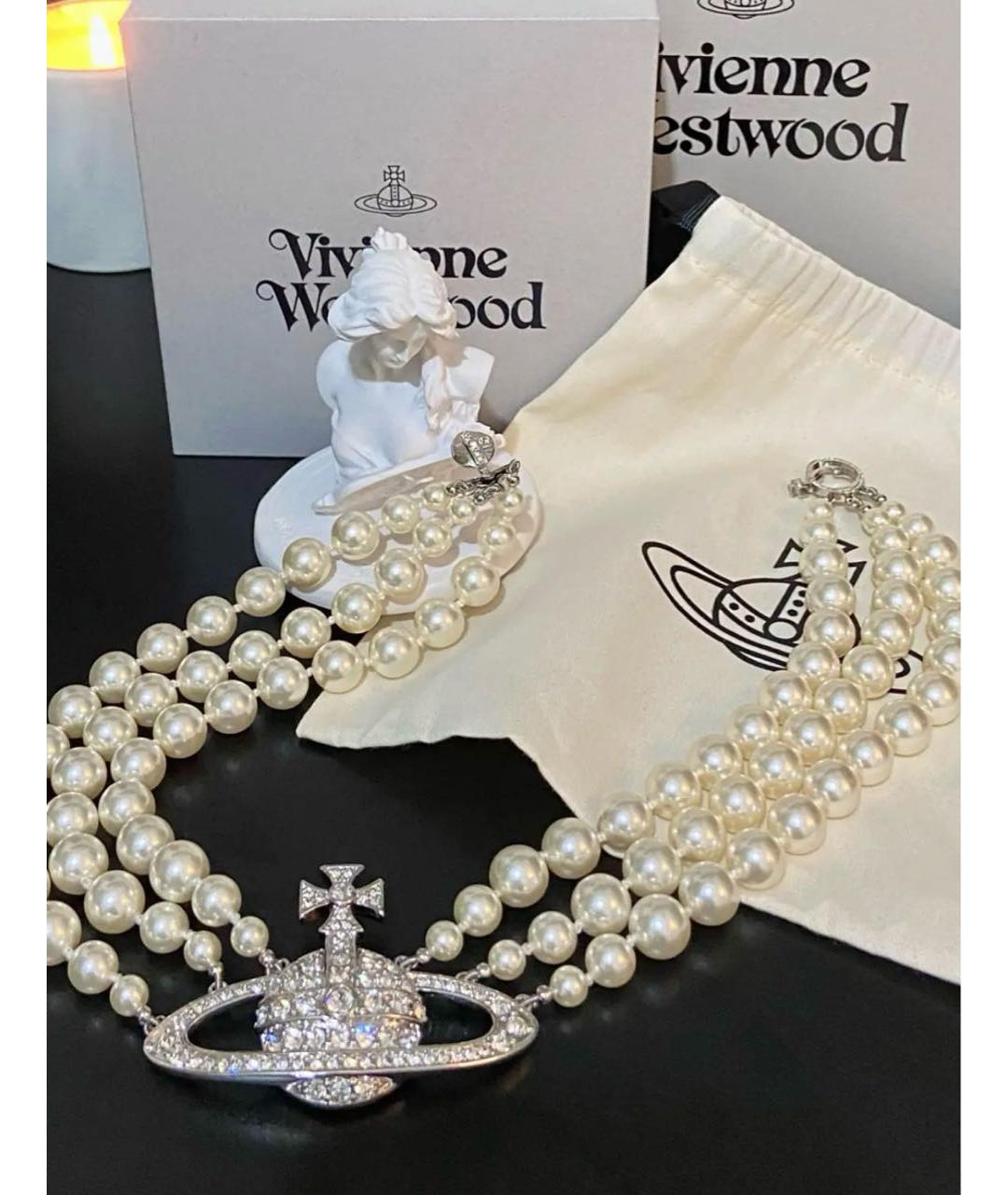 VIVIENNE WESTWOOD Серебряное жемчужное колье, фото 4