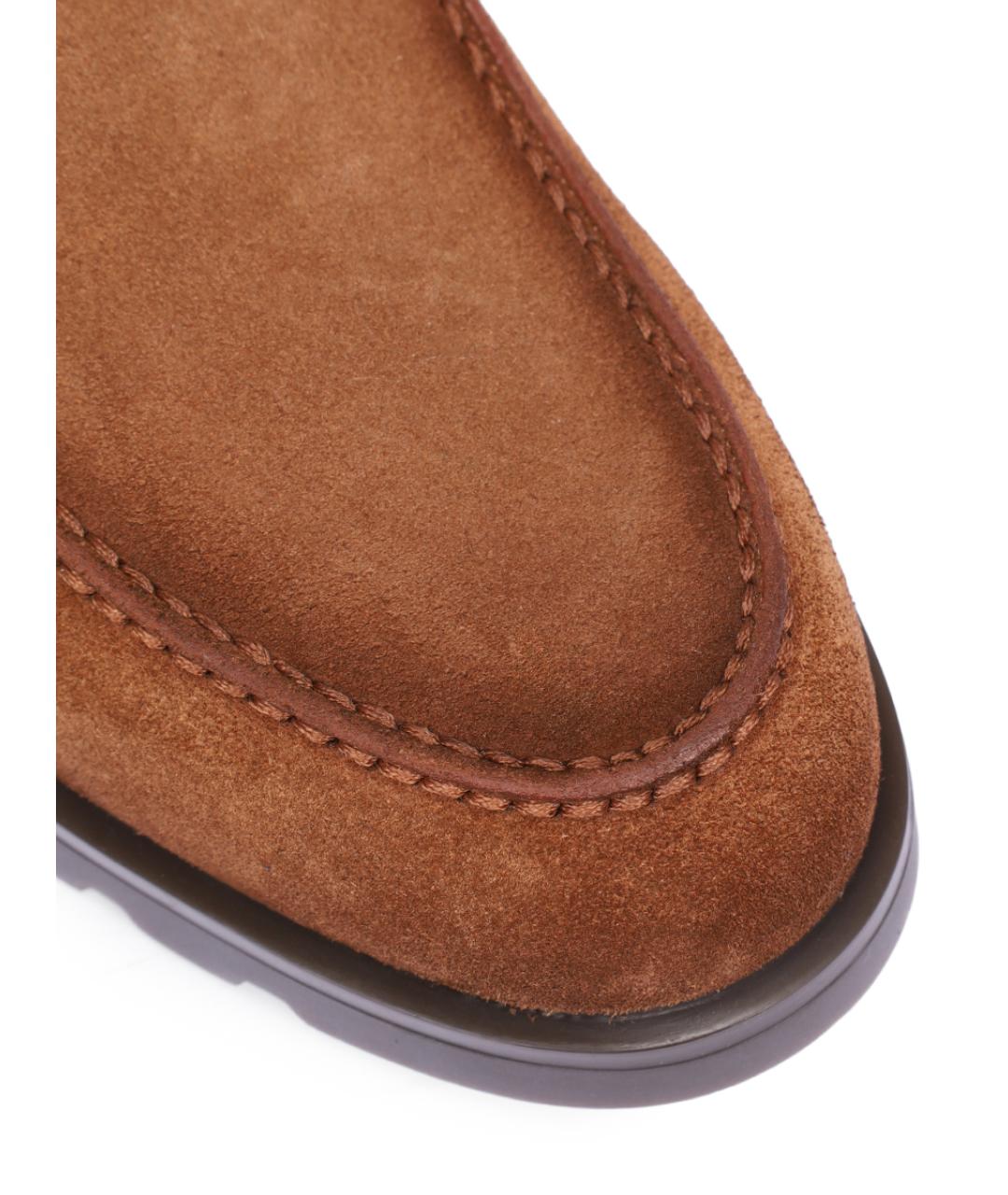 SANTONI Коричневые замшевые высокие ботинки, фото 5