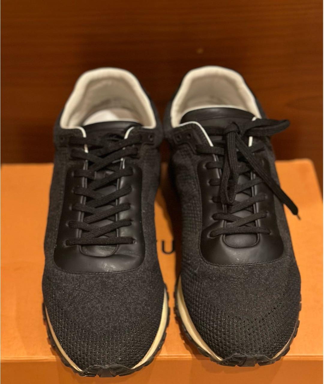 LOUIS VUITTON Черные текстильные низкие кроссовки / кеды, фото 2