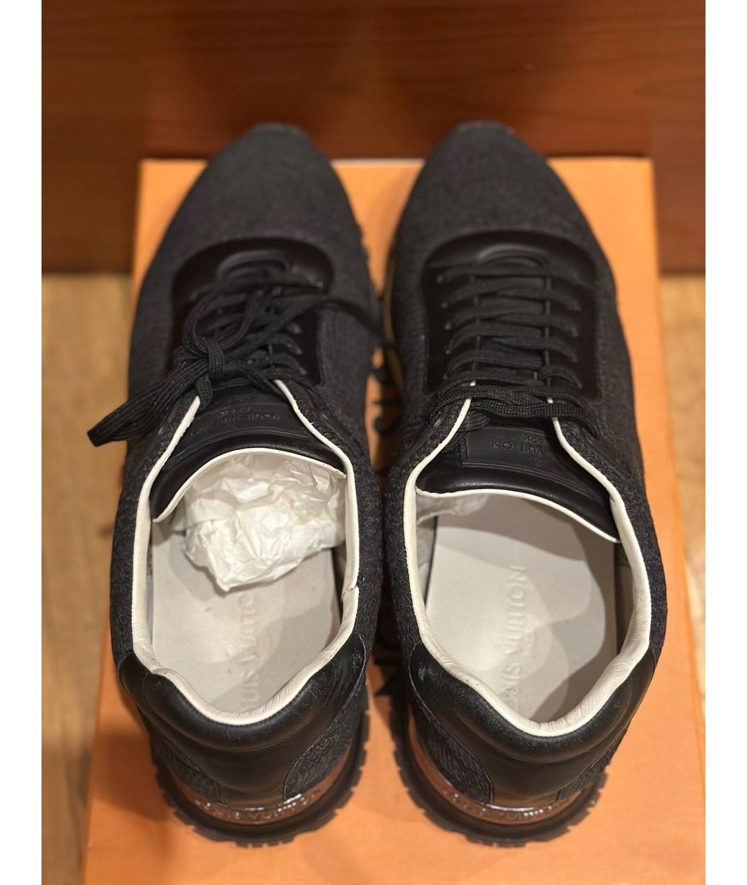 LOUIS VUITTON Черные текстильные низкие кроссовки / кеды, фото 3