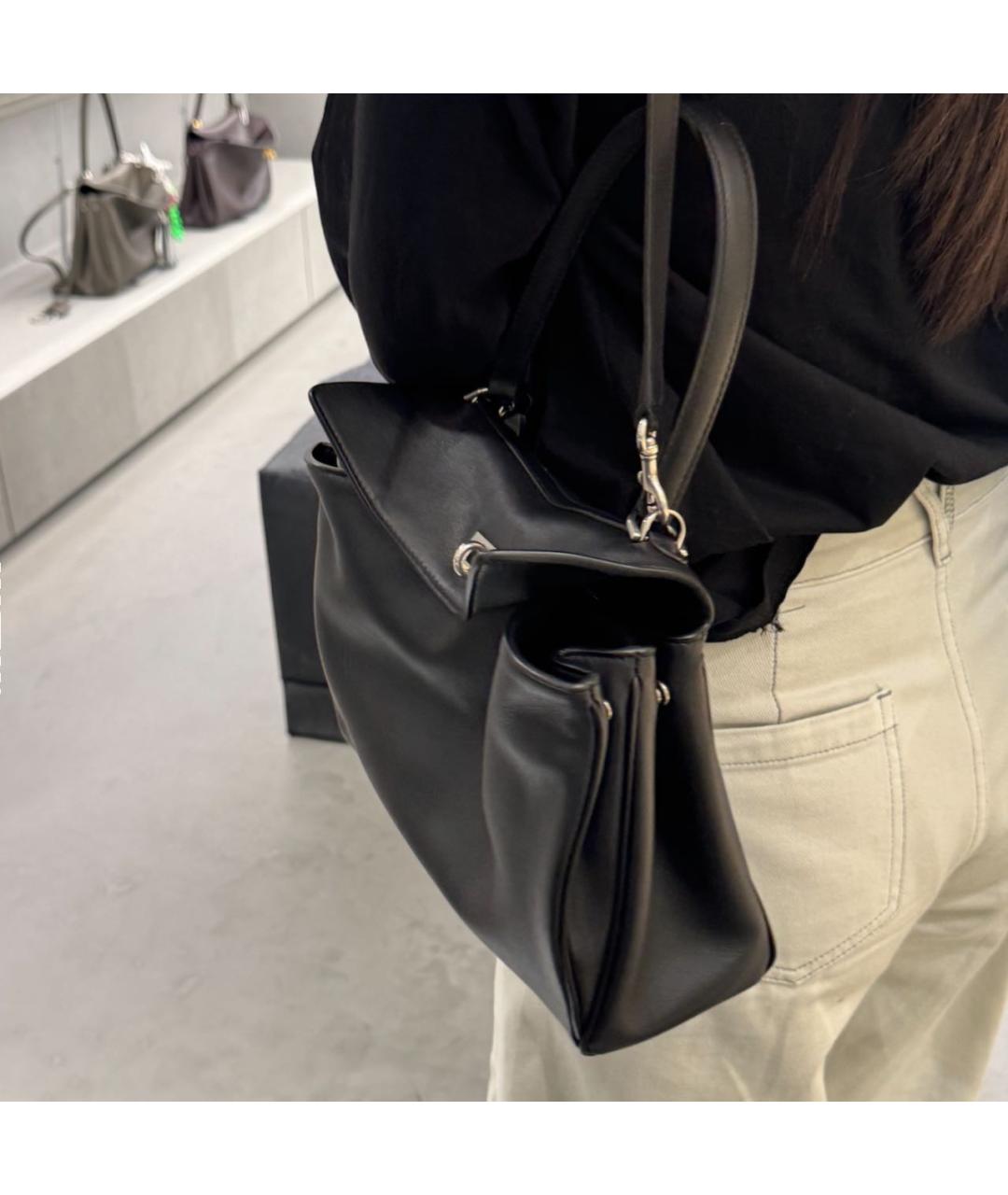 BALENCIAGA Черная кожаная сумка с короткими ручками, фото 7