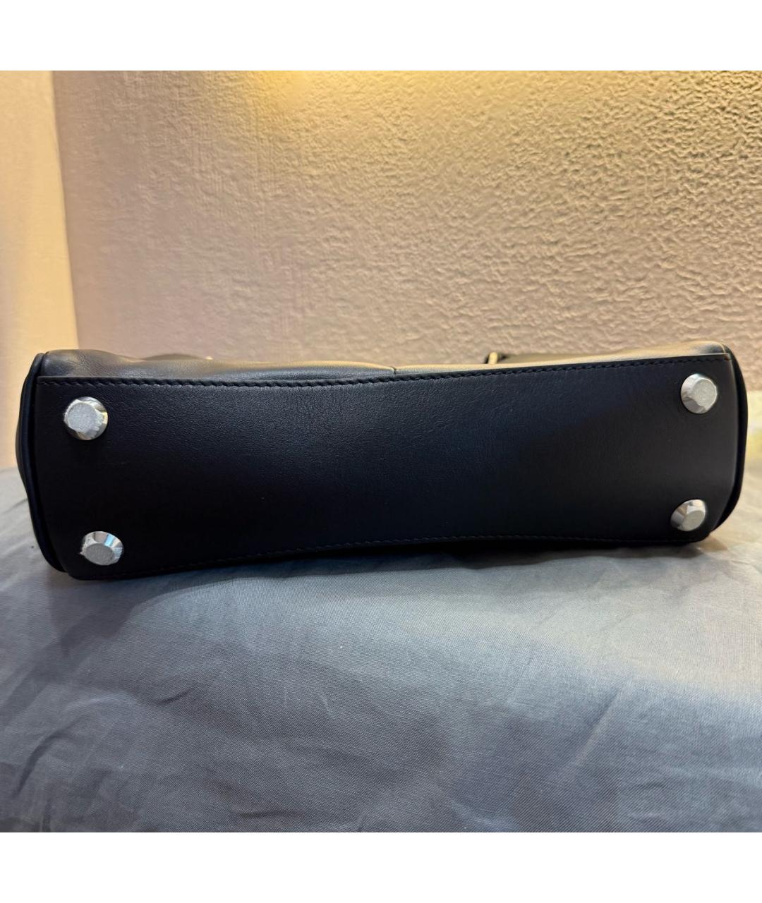 BALENCIAGA Черная кожаная сумка с короткими ручками, фото 4