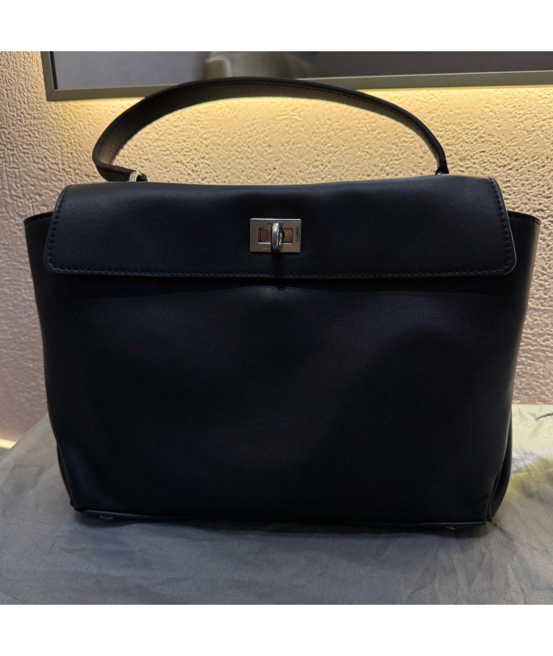 BALENCIAGA Черная кожаная сумка с короткими ручками, фото 2