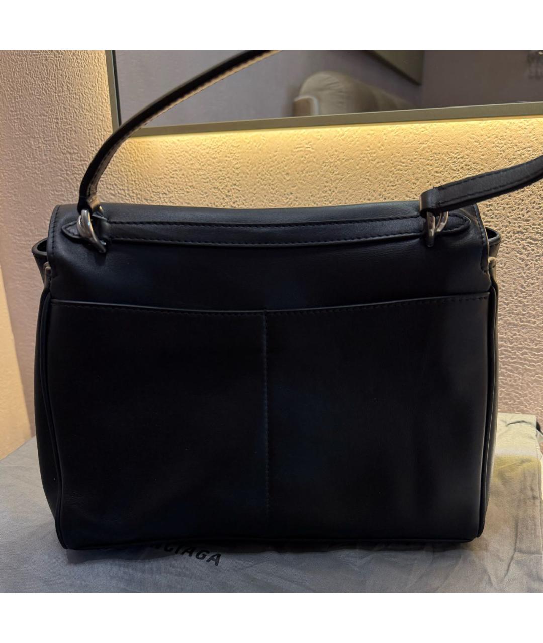 BALENCIAGA Черная кожаная сумка с короткими ручками, фото 3