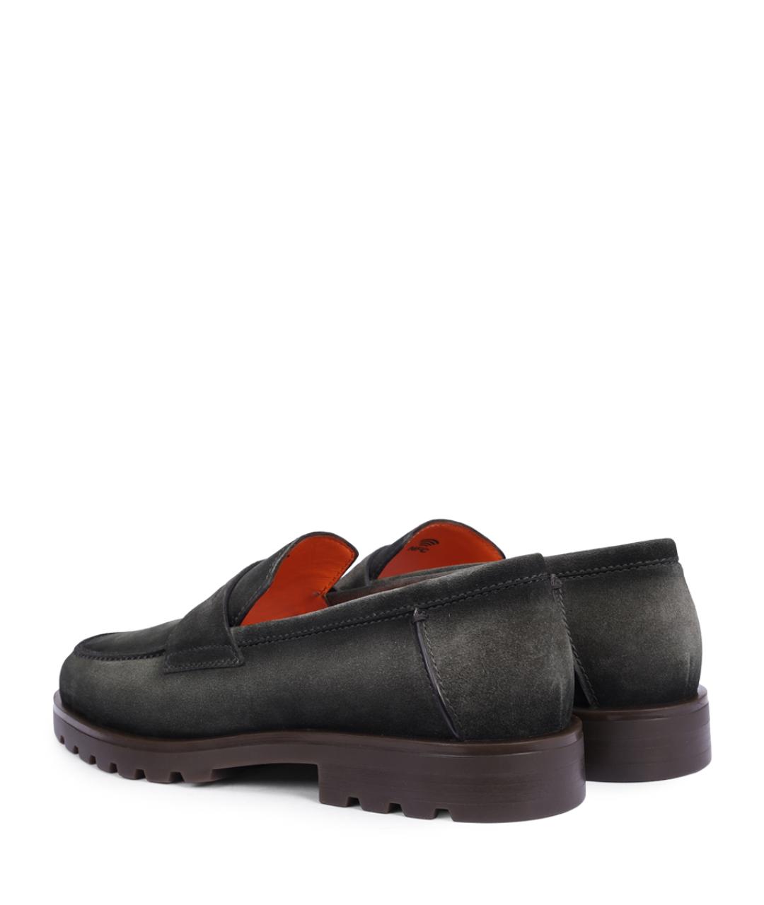 SANTONI Зеленые замшевые лоферы, фото 3