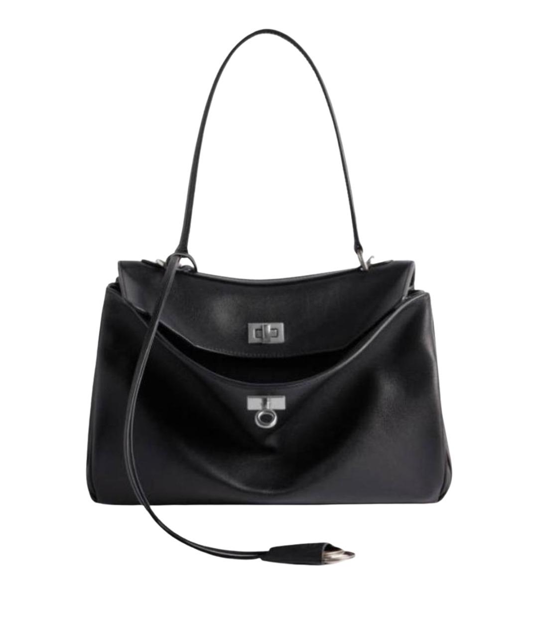 BALENCIAGA Черная кожаная сумка с короткими ручками, фото 1