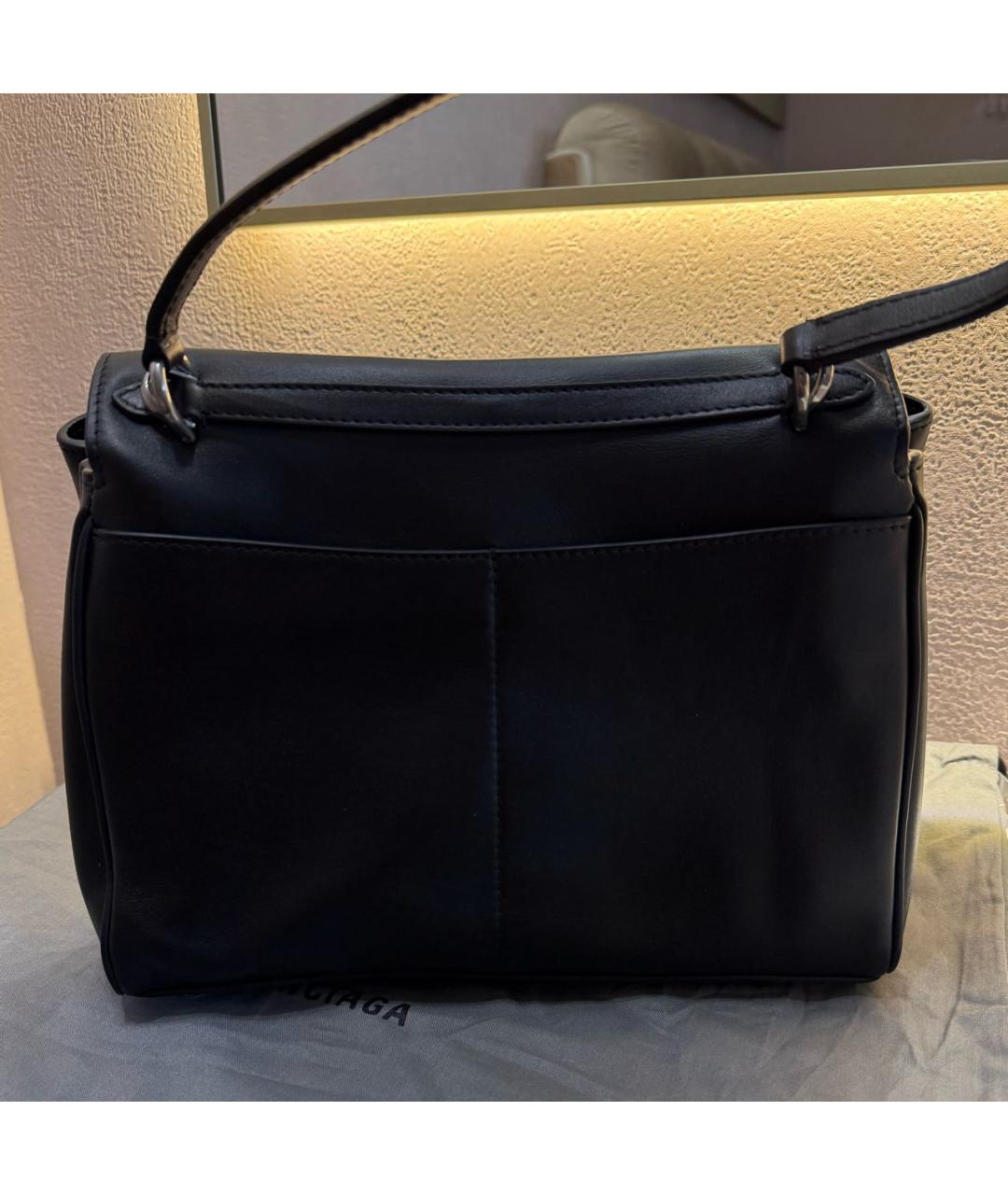 BALENCIAGA Черная кожаная сумка с короткими ручками, фото 5
