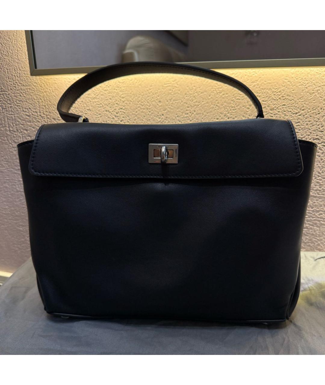 BALENCIAGA Черная кожаная сумка с короткими ручками, фото 4