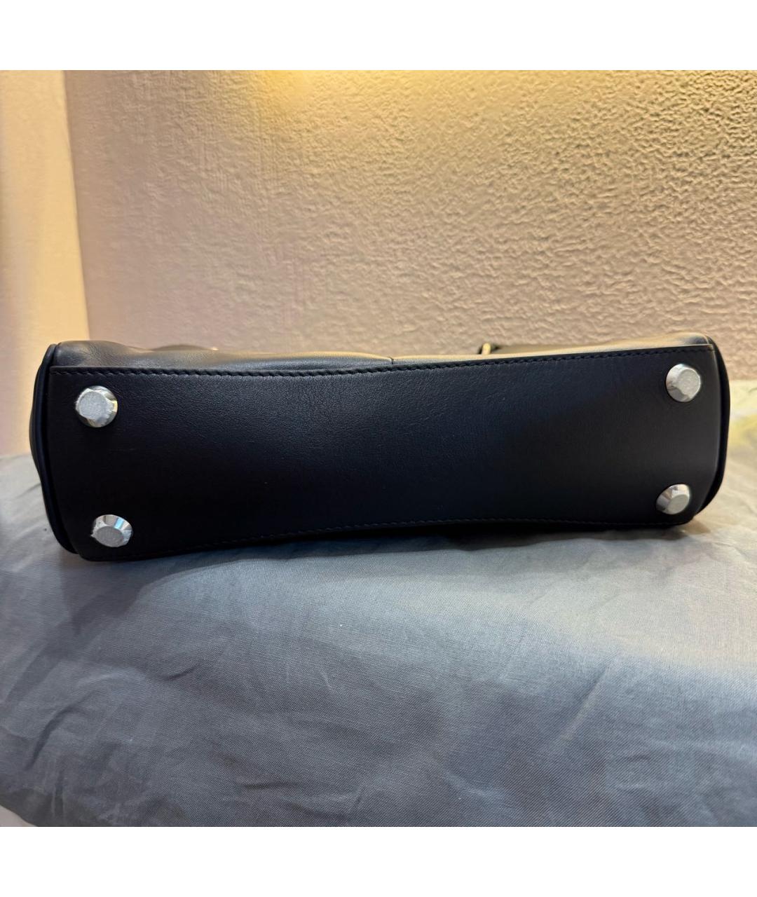 BALENCIAGA Черная кожаная сумка с короткими ручками, фото 6