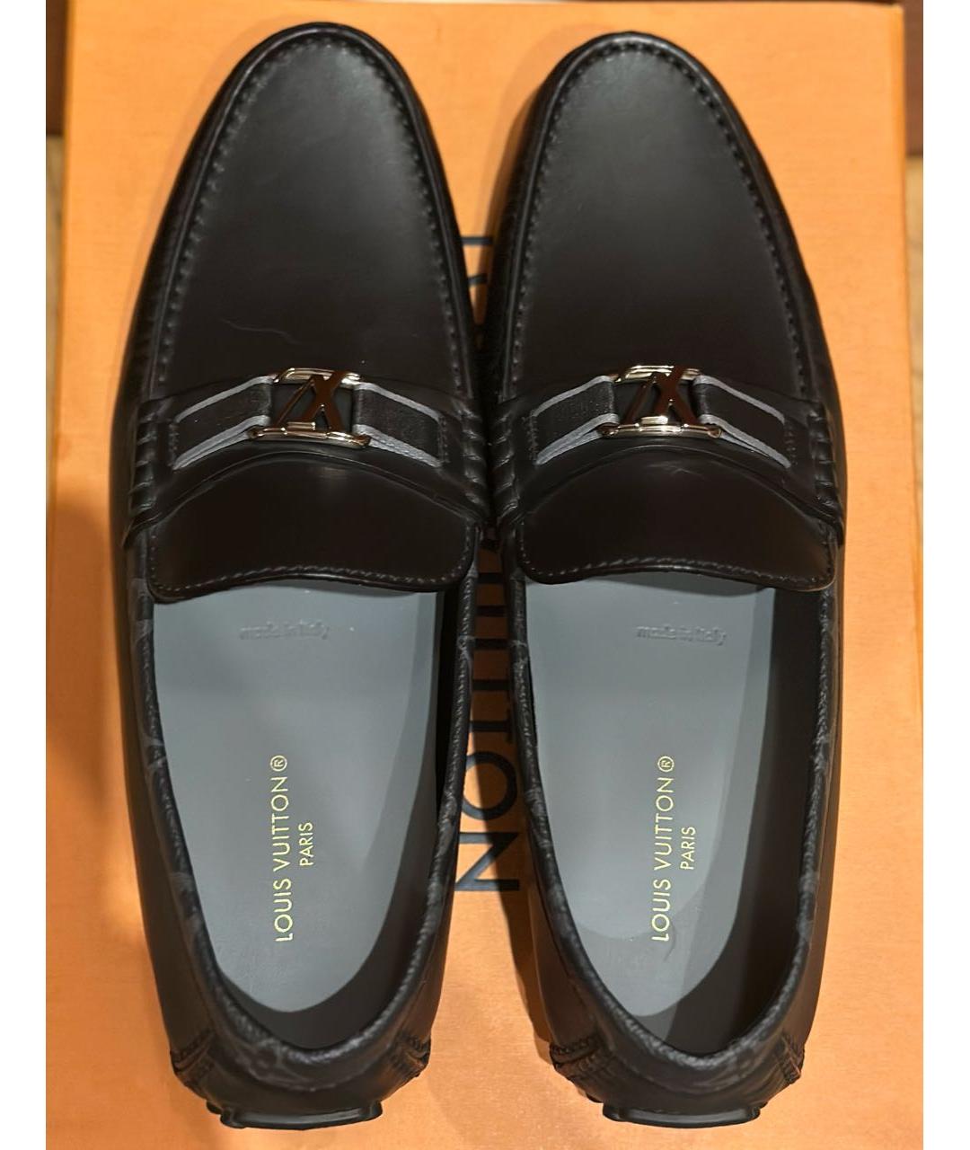 LOUIS VUITTON Темно-синие кожаные мокасины, фото 3