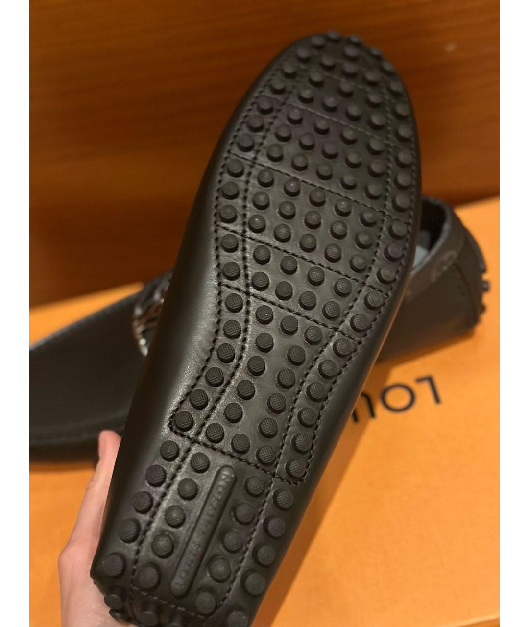 LOUIS VUITTON Темно-синие кожаные мокасины, фото 5