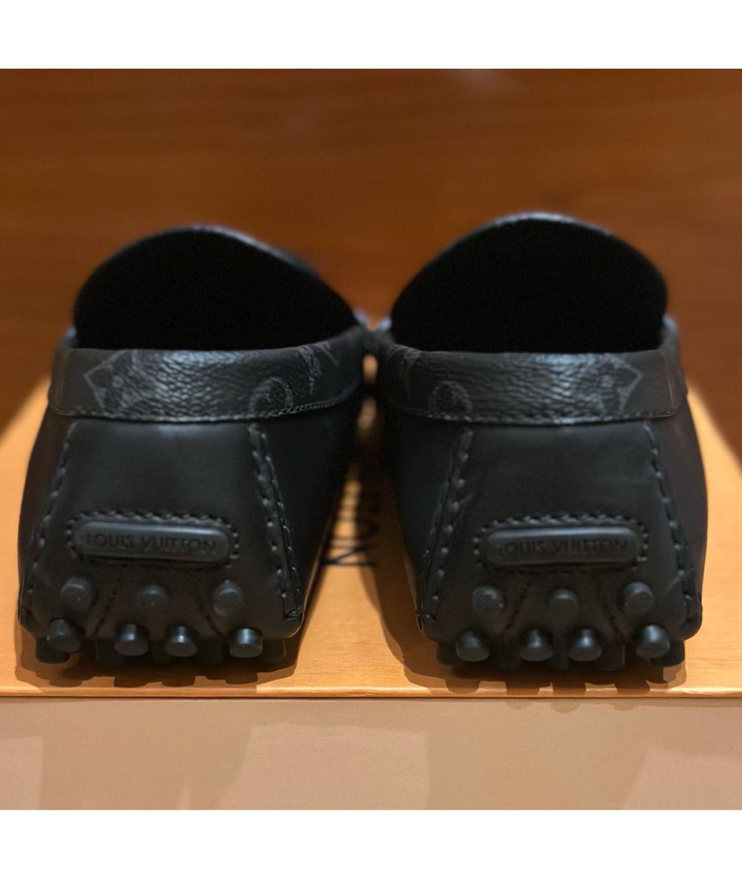 LOUIS VUITTON Темно-синие кожаные мокасины, фото 4
