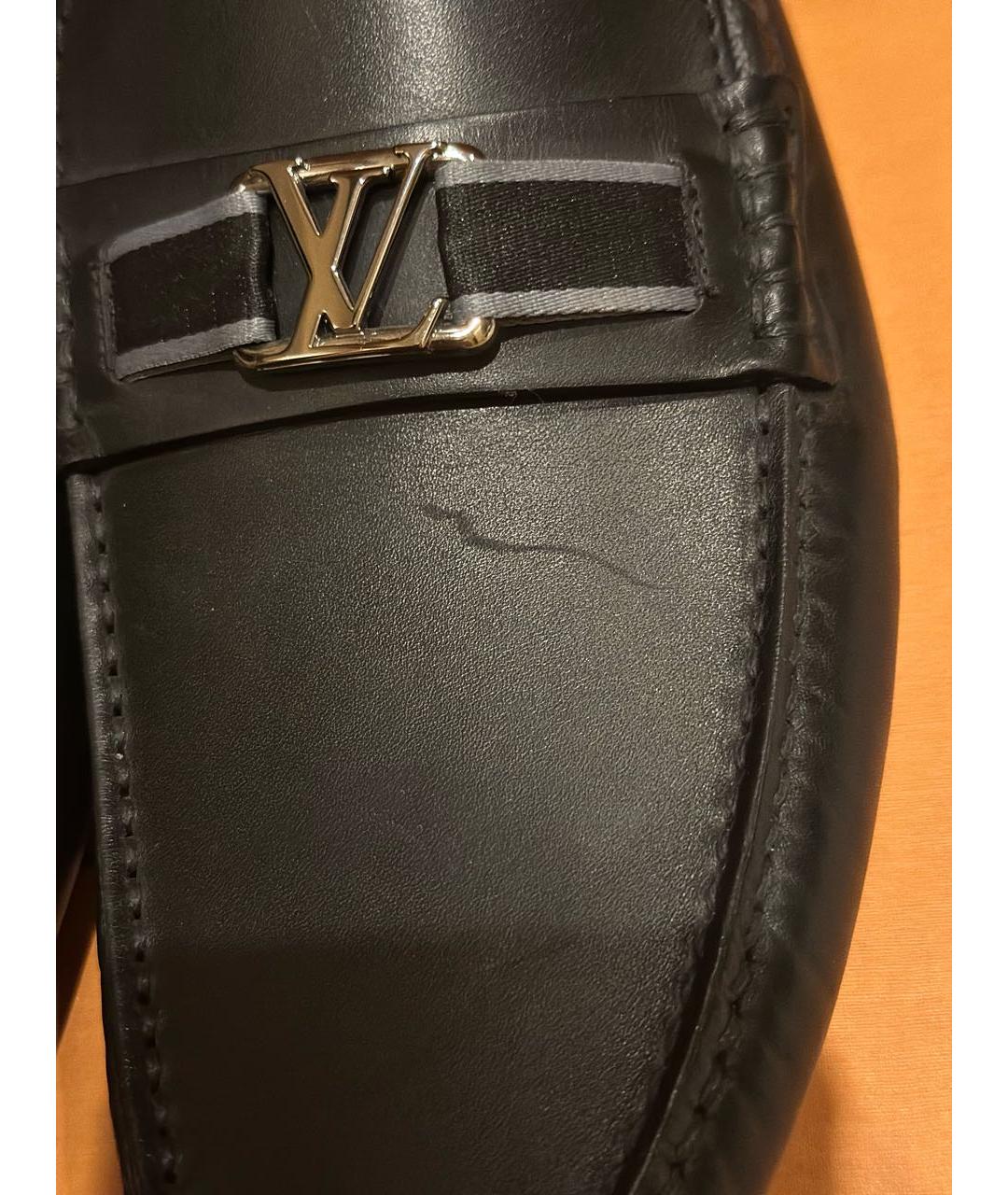 LOUIS VUITTON Темно-синие кожаные мокасины, фото 6