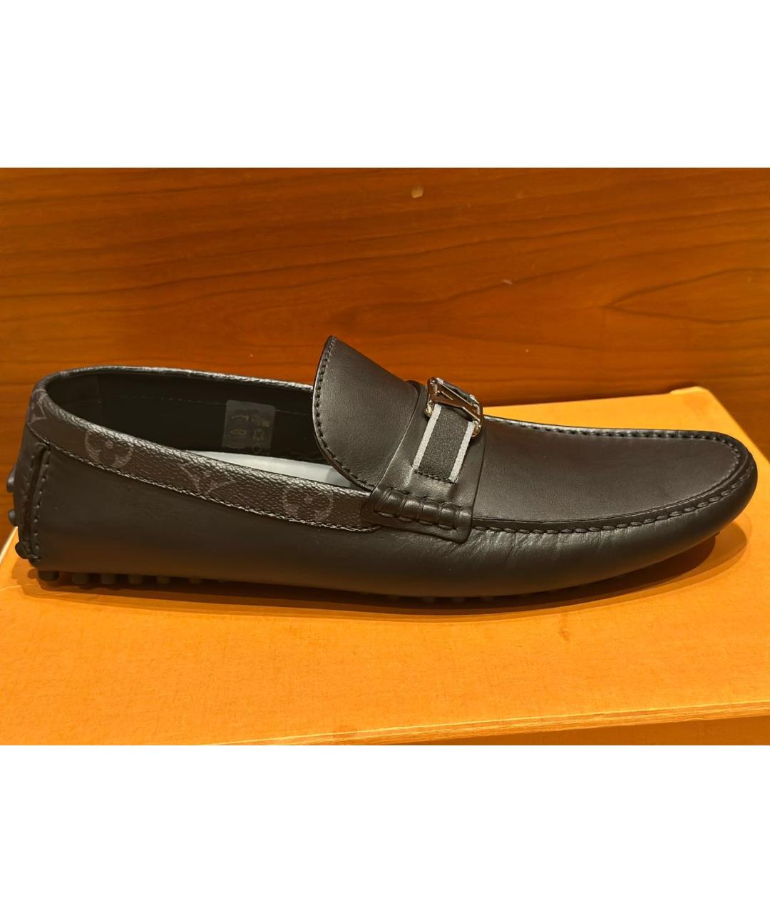 LOUIS VUITTON Темно-синие кожаные мокасины, фото 7