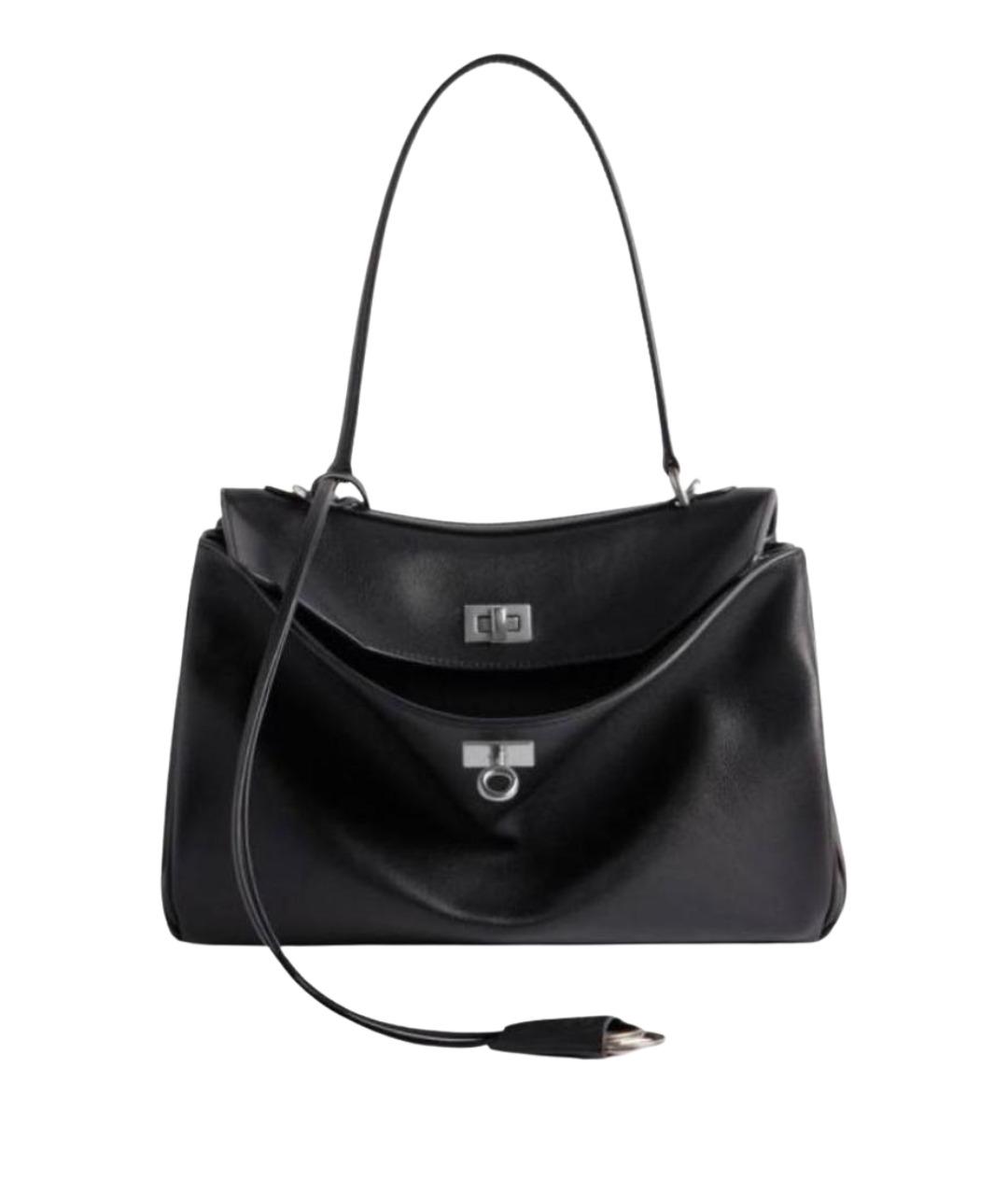 BALENCIAGA Черная кожаная сумка с короткими ручками, фото 1