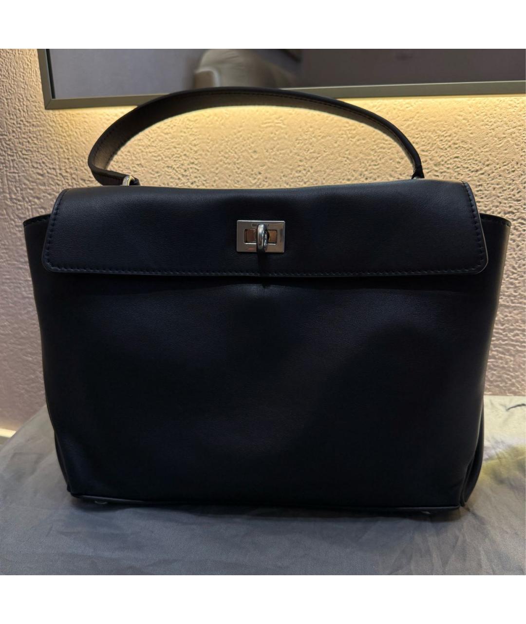 BALENCIAGA Черная кожаная сумка с короткими ручками, фото 4