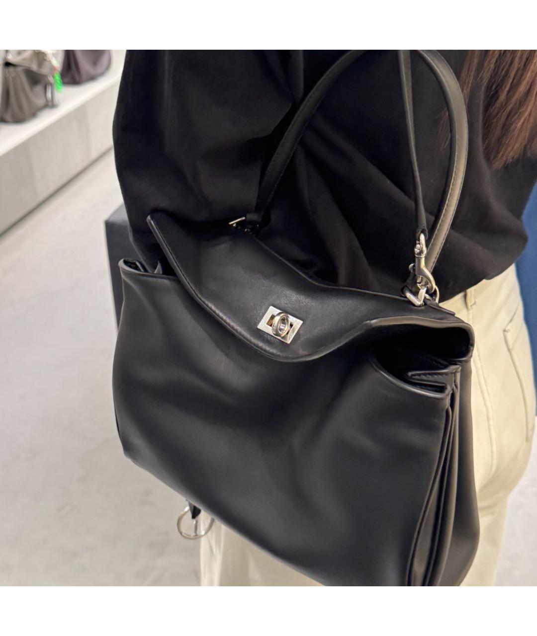 BALENCIAGA Черная кожаная сумка с короткими ручками, фото 2