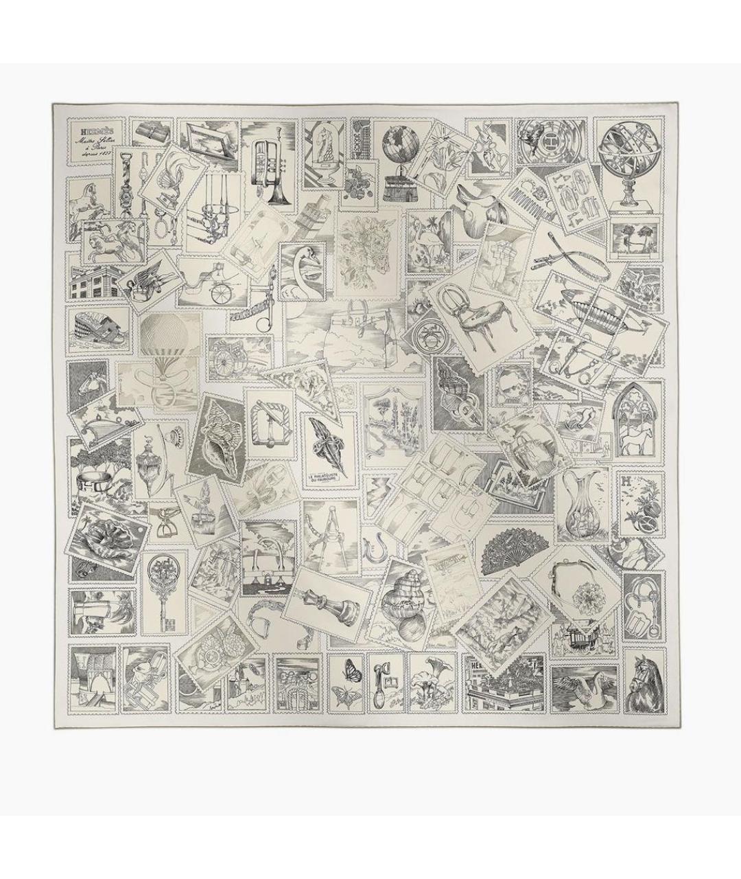 HERMES Мульти шелковый платок, фото 4