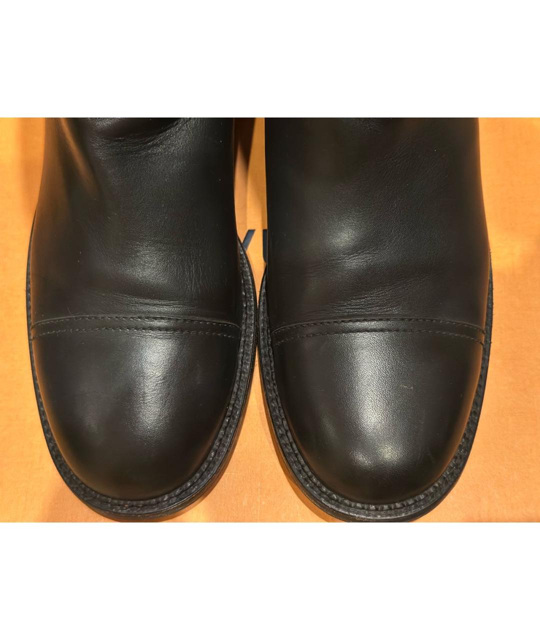 CHANEL Черные кожаные сапоги, фото 3