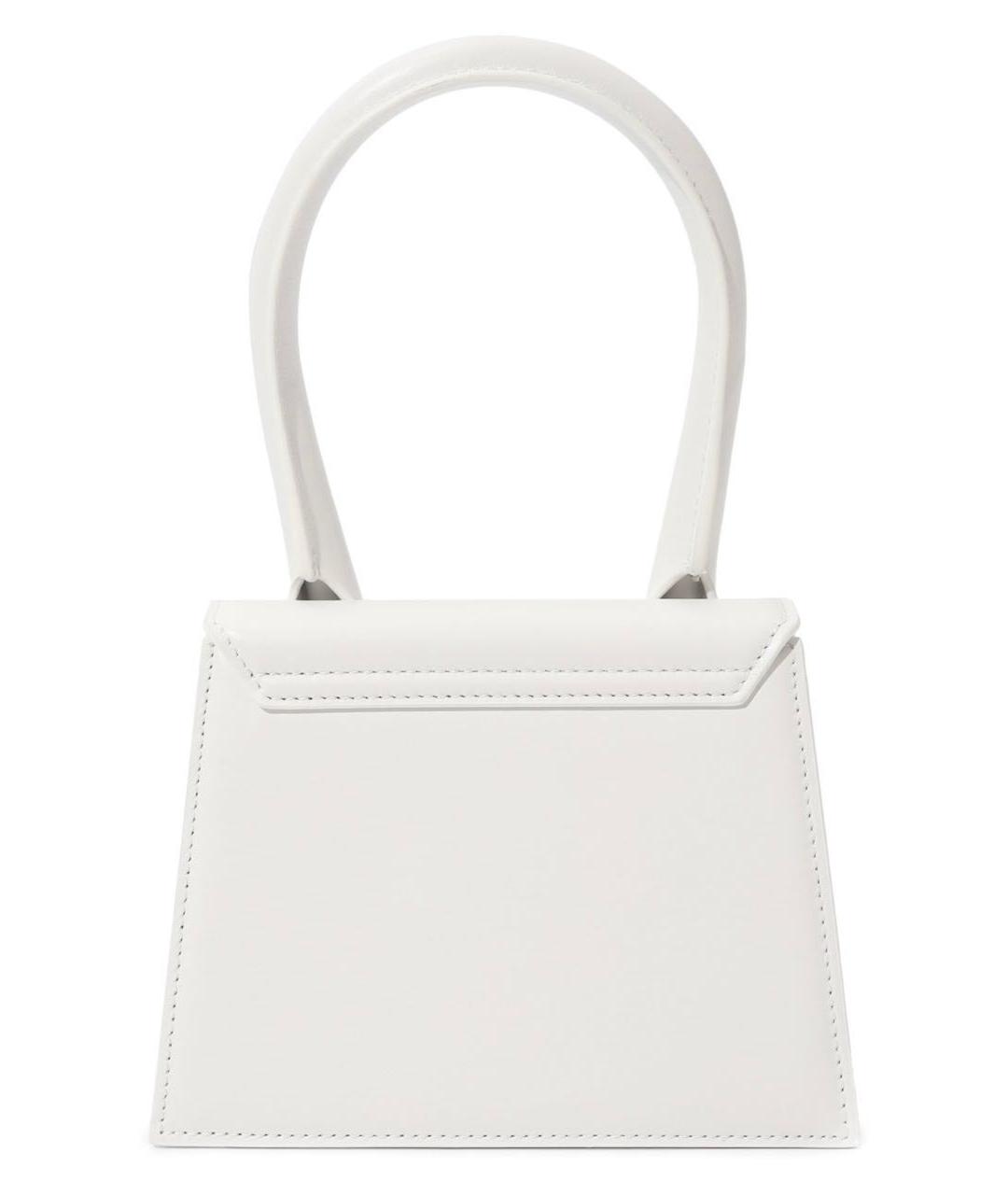 JACQUEMUS Белая кожаная сумка с короткими ручками, фото 2