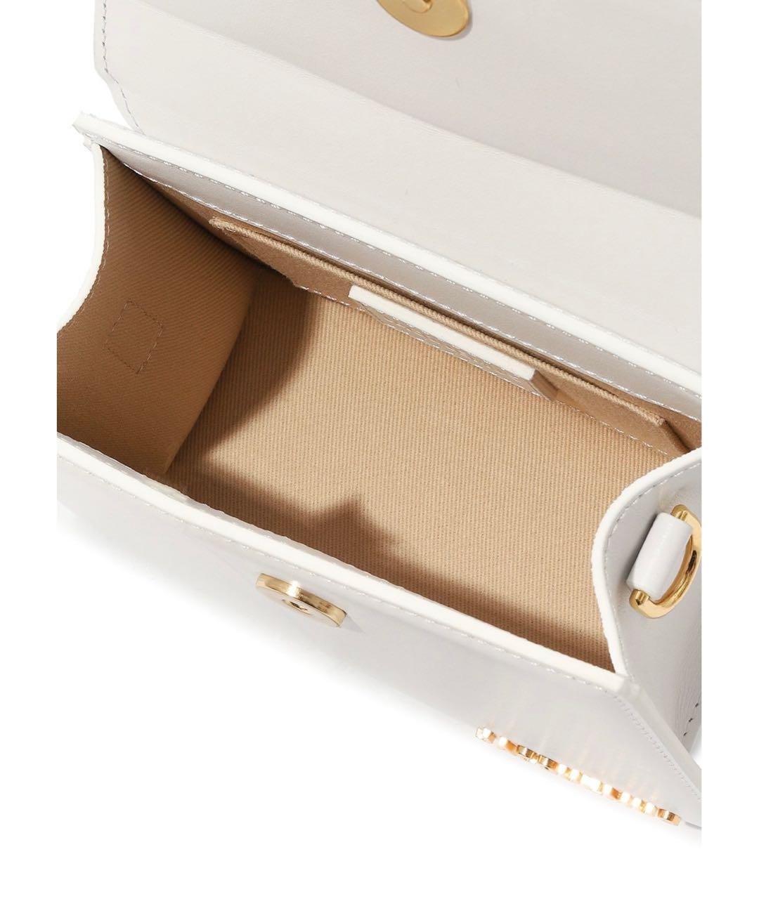 JACQUEMUS Белая кожаная сумка с короткими ручками, фото 3