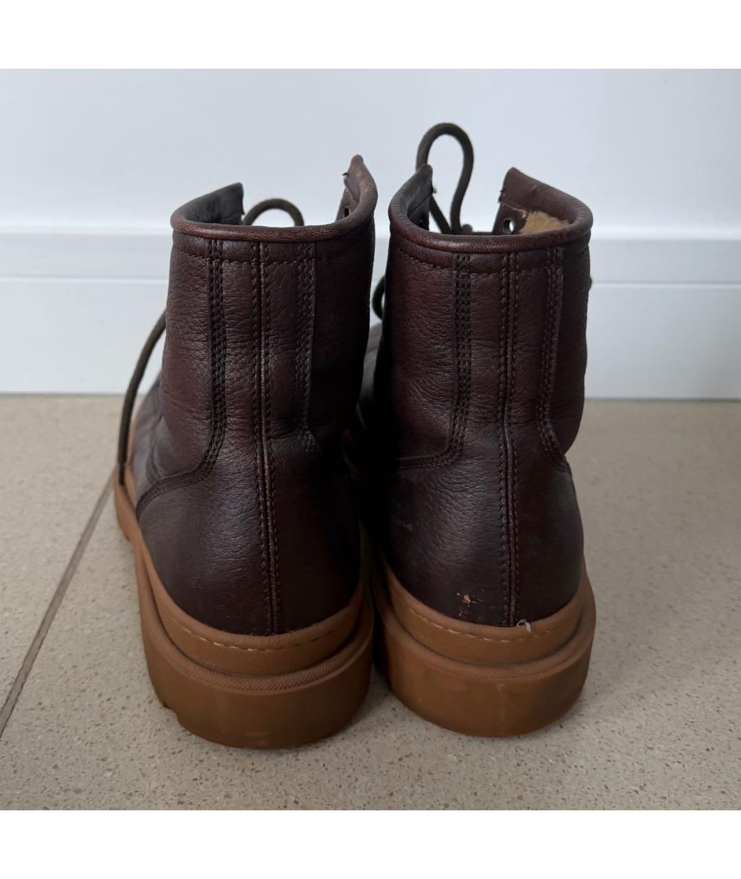 BRUNELLO CUCINELLI Коричневые кожаные высокие ботинки, фото 3