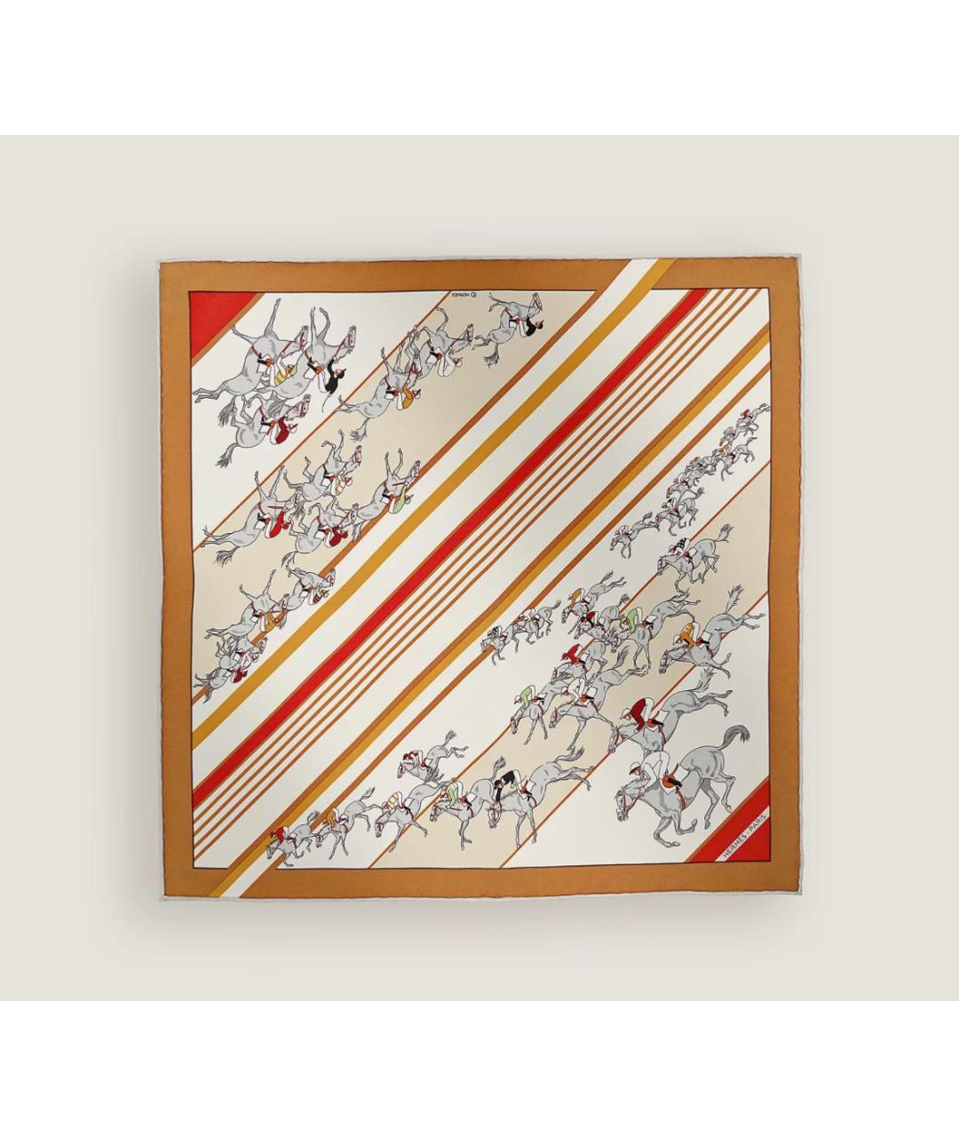 HERMES Мульти шелковый платок, фото 5