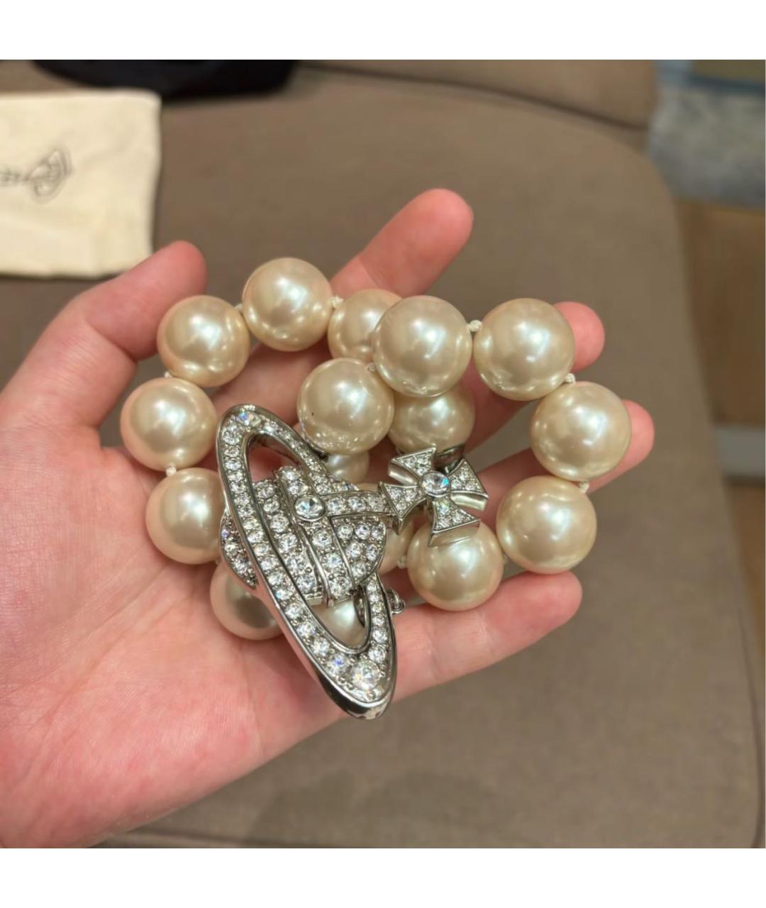 VIVIENNE WESTWOOD Серебряное жемчужное колье, фото 3