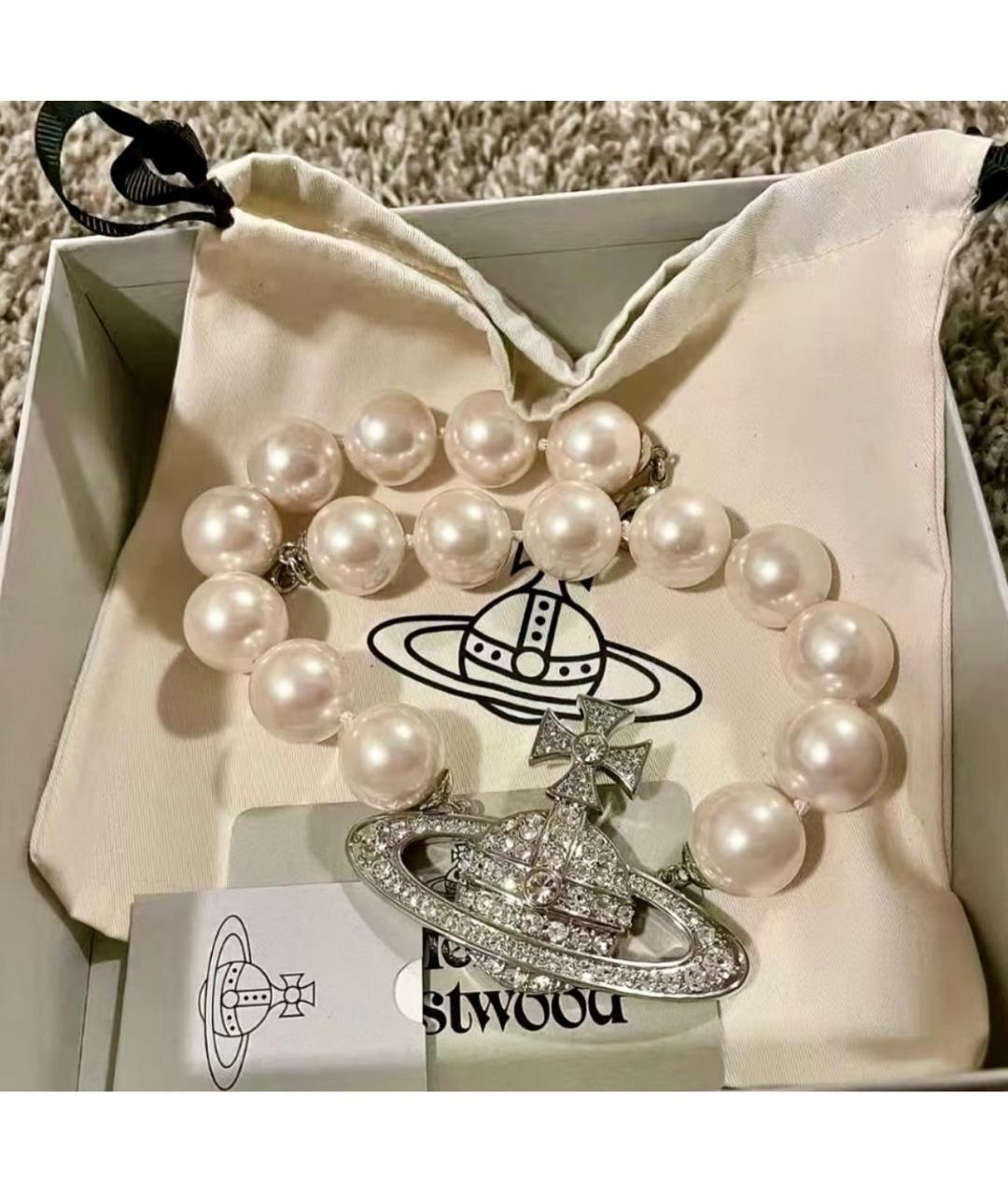 VIVIENNE WESTWOOD Серебряное жемчужное колье, фото 4