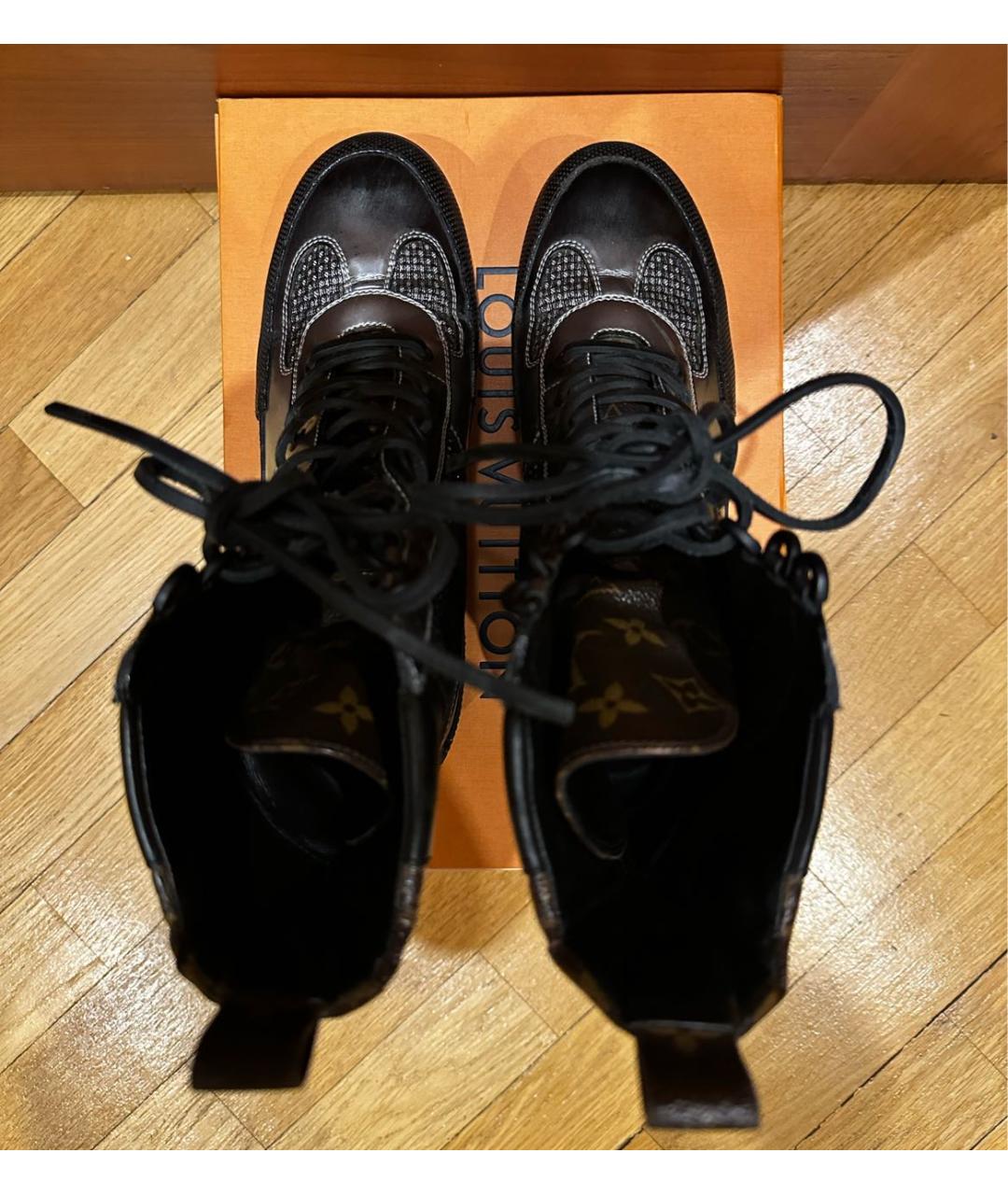 LOUIS VUITTON Серебряные кожаные ботинки, фото 3