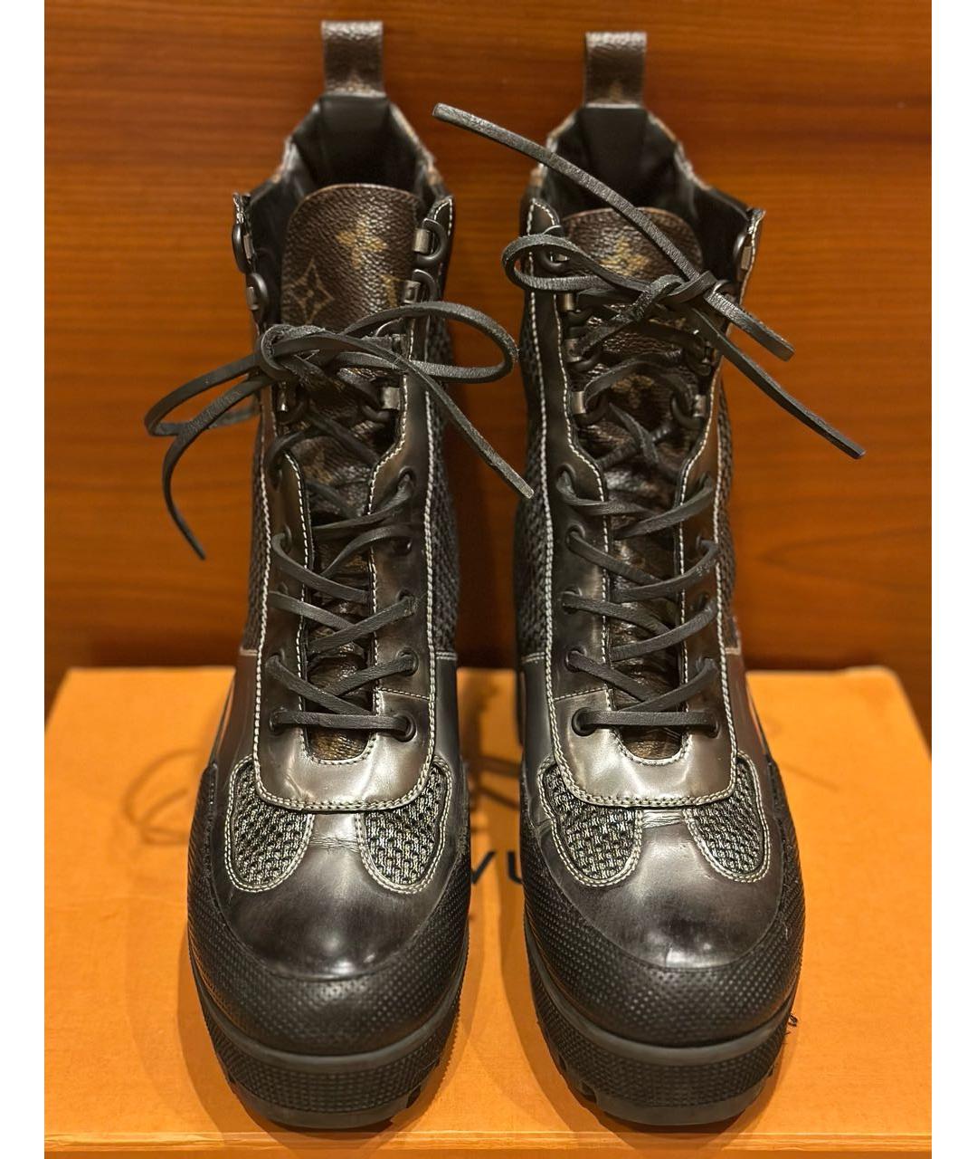LOUIS VUITTON Серебряные кожаные ботинки, фото 2