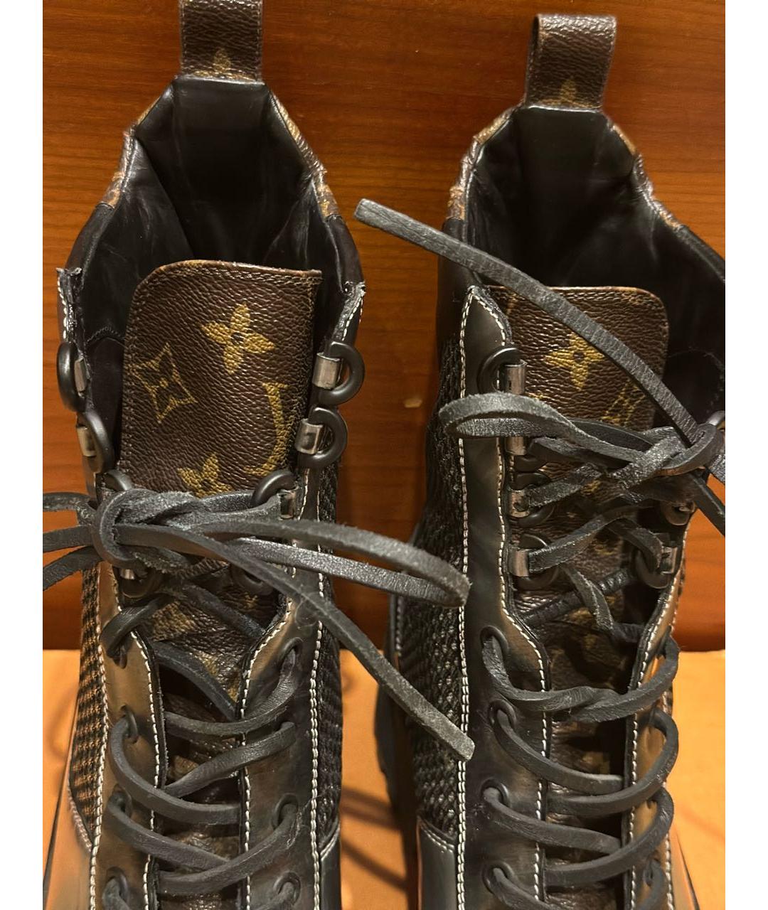 LOUIS VUITTON Серебряные кожаные ботинки, фото 5